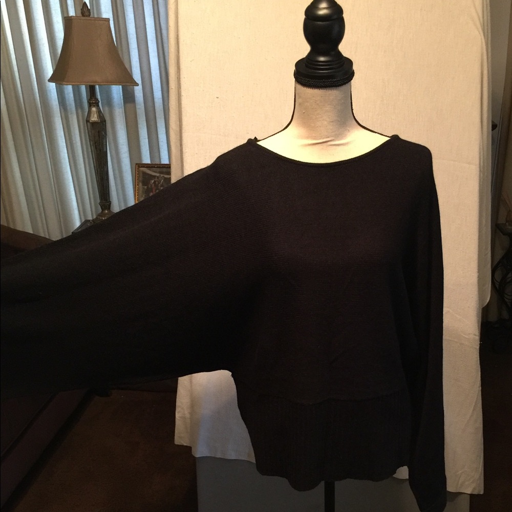 Black batwing sweater